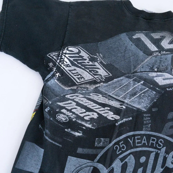Vintage Chase Race Wear Y2K Black "Miller We Race for Beer" Brad Keselowski Tee - Picture 15 of 16